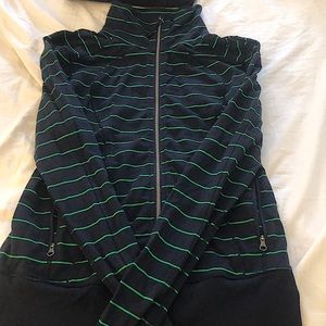 Lululemon navy and green striped zip up!
